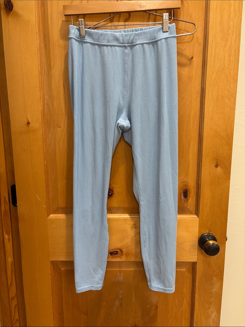 ALO Yoga Pale Blue Ribbed High-Waist Leggings